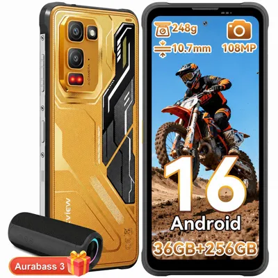 Produktbild von Blackview FORT 5 incl Aurabass 3, AI Outdoor Handy,36(12+24)+256GB, 6,78" HD,120 Hz,NFC,IP68 und IP69K,108 MP Hauptkamera, Android 16,5000 mAh