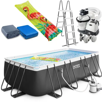 Obrázek produktu pro Kompletní sada bazénu Intex Ultra Frame o rozměrech 549 x 274 x 132 cm s doplňkovým příslušenstvím, jako je například nafukovací matrace