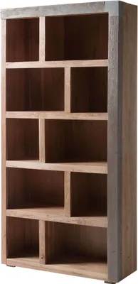 Image de MASSIVMOEBEL24 | Étagère en bois d'acacia 100x35x204 beige laqué Amsterdam #121