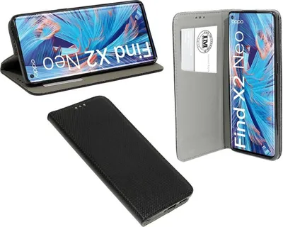 Obrázek produktu pro Pouzdro typu kniha "Smart" Oppo Find X2 Neo kryt mobilního telefonu ochranné pouzdro s funkcí stojánku, slot na kartu černé
