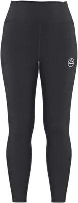 Schwarze Aerial Leggings W von La Sportiva; ideal für Damen; mit Logo auf der linken Seite.