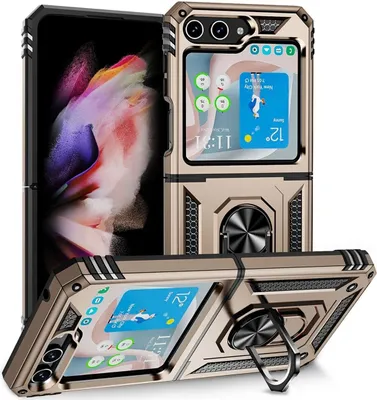 Produktbild von König Design Hülle kompatibel mit Samsung Galaxy Z Flip5 5G Kunststoff Soft Handyhülle - Handy Case Gold