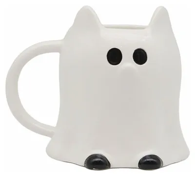 Image de Tasse en céramique en forme de fantôme de chat - Puckator