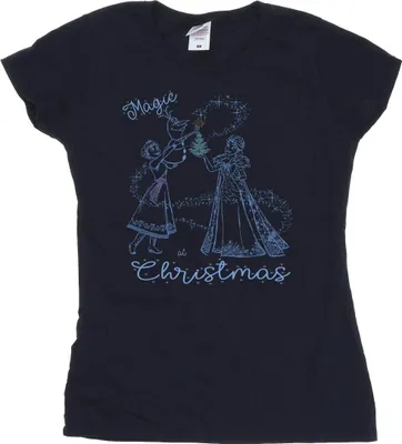 Produktbild von Disney - "Frozen Magic Christmas" T-Shirt für Damen BI22075 (XL) (Marineblau)