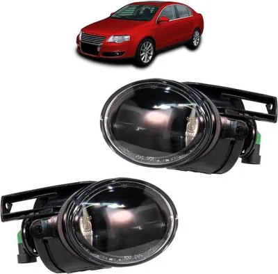 Obrázek produktu pro Sada mlhových světlometů, čirá chromová, levý + pravý, vhodná pro modely VW Passat 3C + žárovky HB4