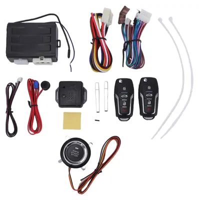Produktbild von Auto-Alarmanlage mit schlüssellosem Zugang, ferngesteuerter Motorstarter, Push-to-Start-Zündungssatz, universell für 12-V-Gleichstrom-LKWs, SUVs, Gelä