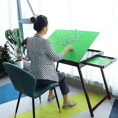 Produktbild von Famanu Puzzletisch - Ergonomisch, klappbar und mit Stauraum - 36 x 27 x 44 Zoll