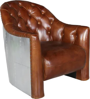 Produktbild von Aviator Chesterfield Vintage Lederstuhl Loungesessel Cocktailsessel vintage