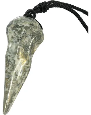 Produktbild von Krähe Skelett Halskette für Damen und Herren, Heilende Kristall Anhänger Amulett mit Verstellbarem Nylonseil Gelb
