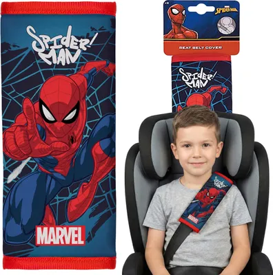 Produktbild von MARVEL Spider-Man Autositzgurt-Abdeckung, Schutzpolster mit Klettverschluss