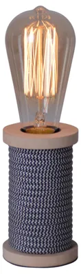 Produktbild von Tischleuchten - LED Tischleuchte "MAX" incl. Leuchtmittel schwarz/weiß h: 12cm, Tischlampe im Industrial Style, aus Metall und Naturmaterialien in schwarz, 12 cm hoch, Ø 7 cm, E27-Fassung – Schnurschalter