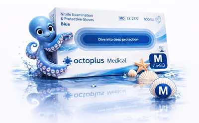 Produktbild von Einweghandschuhe Intco Octoplus Nitril blau Größe M 100 Stück für Hygiene Daten