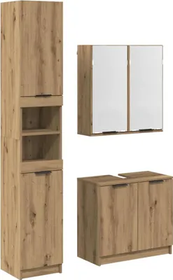 Produktbild von vidaXL Badezimmerschrank-Set 3 Stk. Artisan-Eiche 32 x 34 x 188,5 cm