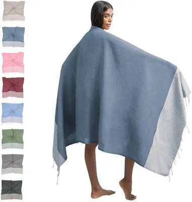 Obrázok produktu pre Ibenzoa® Veľké bavlnené plážové osušky, 100 x 200 cm – 100% bavlna, ľahká osuška na cestovanie a do sauny, rýchlo schnúca, možné prať v práčke (40°C)