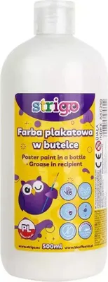 Zdjęcie produktu dla Strigo Biała Farba Plakatowa 500ml - Do Szkoły i Domu