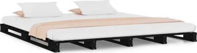 Obrázek produktu pro vidaXL Paletová postel černá 135x190 cm Borovicový masiv