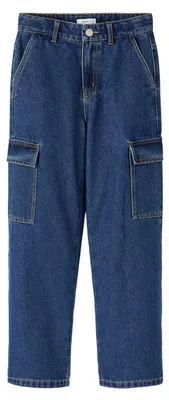 Obrázek produktu pro NAME IT dívčí kalhoty Nkfrose Hw, model Wide Cargo, barva tmavě modrá (denim), velikost 116