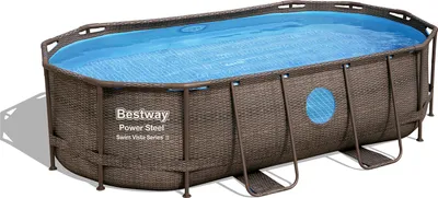 Produktbild von Power Steel™ Swim Vista Series™ Solo Pool ohne Zubehör 427 x 250 x 100 cm, Rattan-Optik (Schokobraun), oval