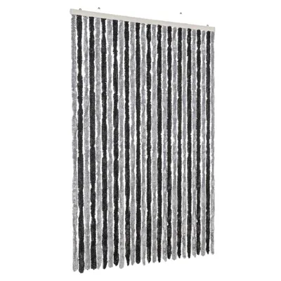Produktbild von vidaXL Fliegenvorhang Grau und Schwarz 118x220 cm Chenille