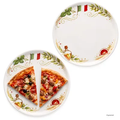 Produktbild von 2x Pizzateller Katja Ø31,5cm XL-Teller 2 Personen Italien-Dekor Platte