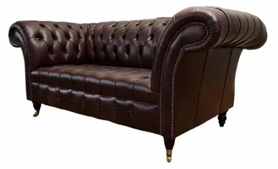 Produktbild von Sofa Couch Chesterfield Polster Sofas 2 Sitzer Leder Textil Lounge Neu