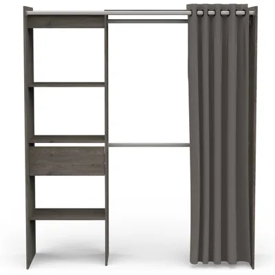 Produktbild von Kleiderschrank Chicago - 50x114x192 cm - Schwarz/Eiche