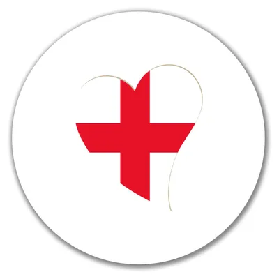 Produktbild von Huuraa Aufkleber England Flagge Herz 10cm rund Sticker Geschenkidee
