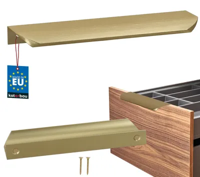 Immagine prodotto di KOTARBAU® Maniglie per mobili Maniglie per armadi 180 mm Oro opaco ZnAl Maniglie a vite posteriore Maniglie per bordi Maniglie per cassetti Cucina moderna
