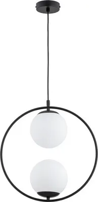Immagine prodotto di Lampada a sospensione moderna con anello nero e due sfere ADINO 2xE14 10W ALF62437 Alfa