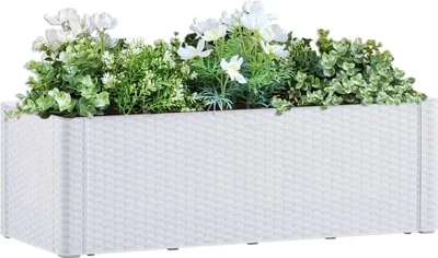 Produktbild von "2026 Promotion" Garten-Hochbeet - Pflanzkasten - mit Selbstbewässerungssystem Weiß 100x43x33 cm - Beete CC8190