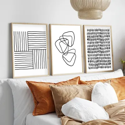 Produktbild von Wallity, Elegantes Dekoratives Wandbild (3 Teile), 50 x 70 cm | 100% MDF (3 mm) mit 100% Massivholzrahmen (2 cm) | Perfekt für modernes Wohnen, stilvoll und ansprechend.