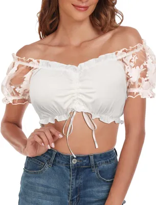 Productafbeelding van Elegante Dirndl Blouse voor met Korte Mouwen