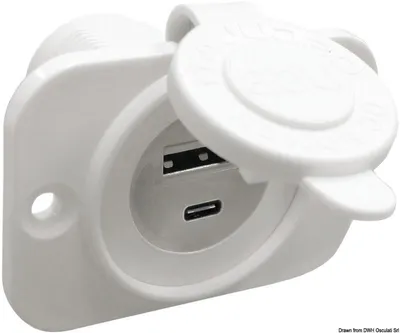Obrázek produktu pro USB adaptér typu A + typ C, bílý, Osculati 14.516.15
