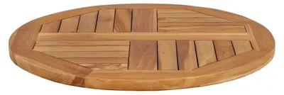 Produktbild von Runde Tischplatte aus Teakholz, 2,5 cm x 60 cm