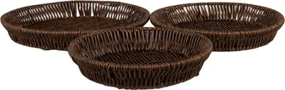 Produktbild von Clayre & Eef Serviersplatte 3er Set Ø 28 / Ø 25/ Ø 22 cm Braun Kunststoff
