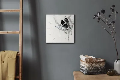 Produktbild von Coloray Hodiny Unikátní 30x30 cm  Tiché hodiny Pro obývací pokoj a kuchyň Nástěnné hodiny Plátno Bílé ručičky hodin - Ptáci zvířat uzel