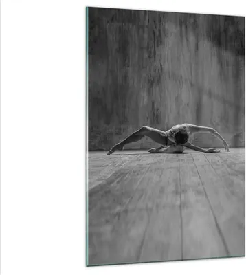 Produktbild von Bilder auf glas - Einteilig - Tanz Schwarzweiß Frau - 80x120cm - Glasbilder - Wandbilder - Bilder - zum Aufhängen bereit - Wanddekoration aus Glas - Glas Bilder - Wandbild auf Glas - GPA80x120-4352