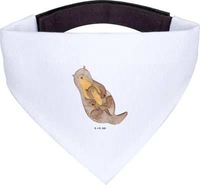 Produktbild von Mr. & Mrs. Panda Halstuch Für Hunde Otter Kind - Weiß - Geschenk, Familie, Tuch, Seeotter, Mama, Hundehalstuch, Bandana, Mutter, Baby