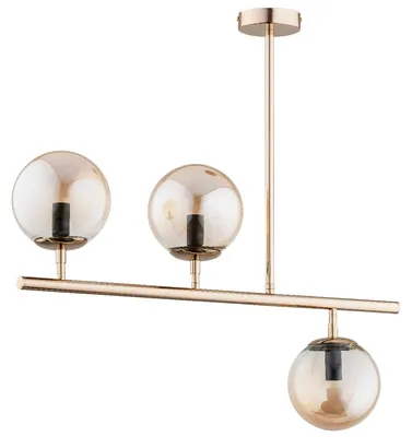 Zdjęcie produktu dla Lampa wisząca FACTUS złoto-bursztynowy 3xE14x10W szkło wym:67x71x15cm IP20 Alfa