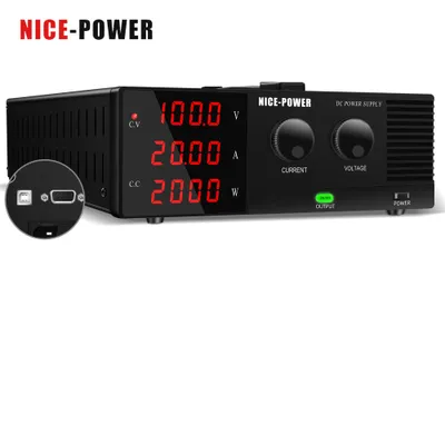 Produktbild von DC-Netzgerät - Labormodell - 100 V - 20 A - Einstellbare Spannung - Programmierbar - Tischgerät - Zum Batterieladen und Testen