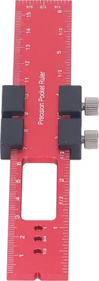 Immagine prodotto di Righello per la lavorazione del legno 160 mm in lega di alluminio Righello per la marcatura precisa dei binari con arresto a scorrimento