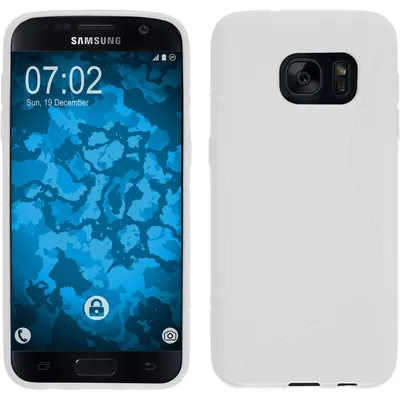 Produktbild von PhoneNatic Case kompatibel mit Samsung Galaxy S7 - weiß Silikon Hülle S-Style + 2 Schutzfolien