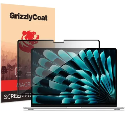 Produktbild von GrizzlyCoat Schutzfolie für MacBook Air 13 Zoll (2022-2026) – Displayschutzfolie mit Privacy-Filter – Kompatibel mit Hüllen – Schwarz