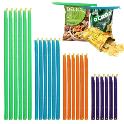 Produktbild von Verschlussclips Beutelclips Lebensmittelclips - 4 Größen - 24 Stück - PVC - Blau, Grün, Lila und Orange