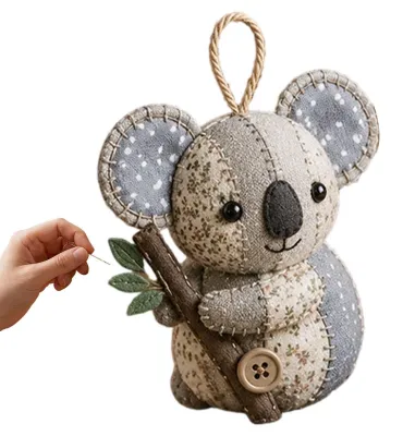 Image de Kit de patchwork "Animaux brodés" pour débutants