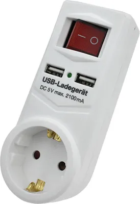 Produktbild von Zwischensteckdose mit 2x USB Ladebuchsen
