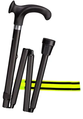 Produktbild von Faltbarer Wanderstock – Höhenverstellbar, Schwarz