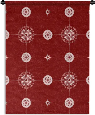 Produktbild von MuchoWow® Wandteppich Wandbehang Kompass - Reisen - Muster 150x200 cm Tapisserie Dekoration Wandtuch - Wandaufhängung - Moderner
