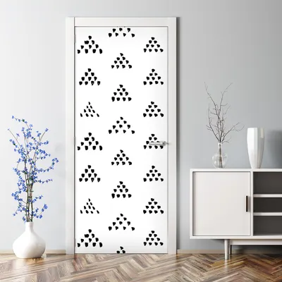 Produktbild von Dekorative Türtattoo selbstklebend Klebefolie Tapete Tür Tattoo Aufkleber Punkte Dreiecke 77 x 200 cm