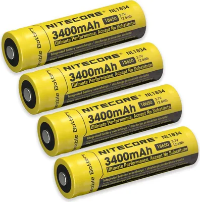 Produktbild von 4x Nitecore Li-Ion Akku 18650 3400mAh NL1834 geschützt